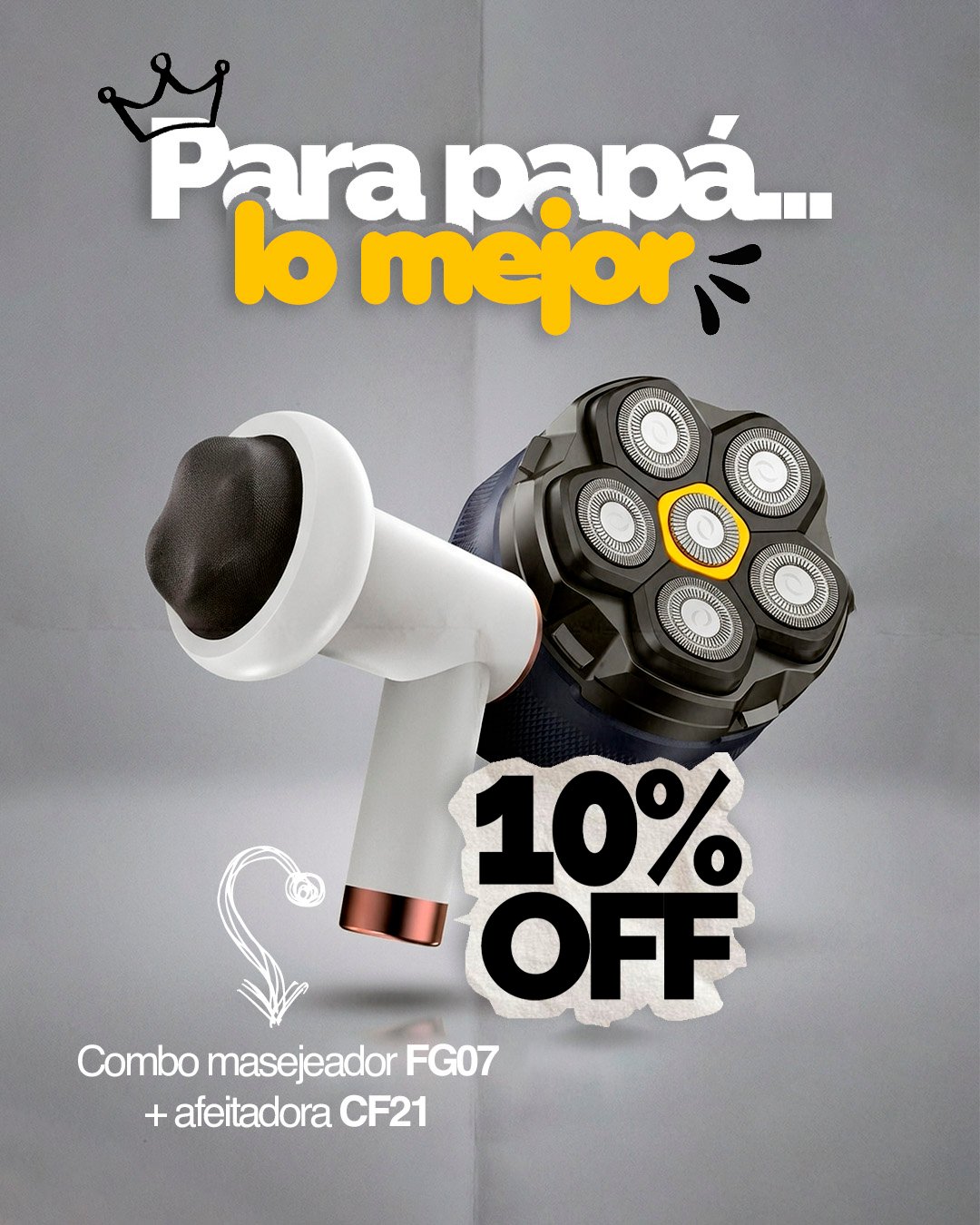 COMBO AFEITADORA Y DEPILADORA + MASAJEADOR CORPORAL UNISEX